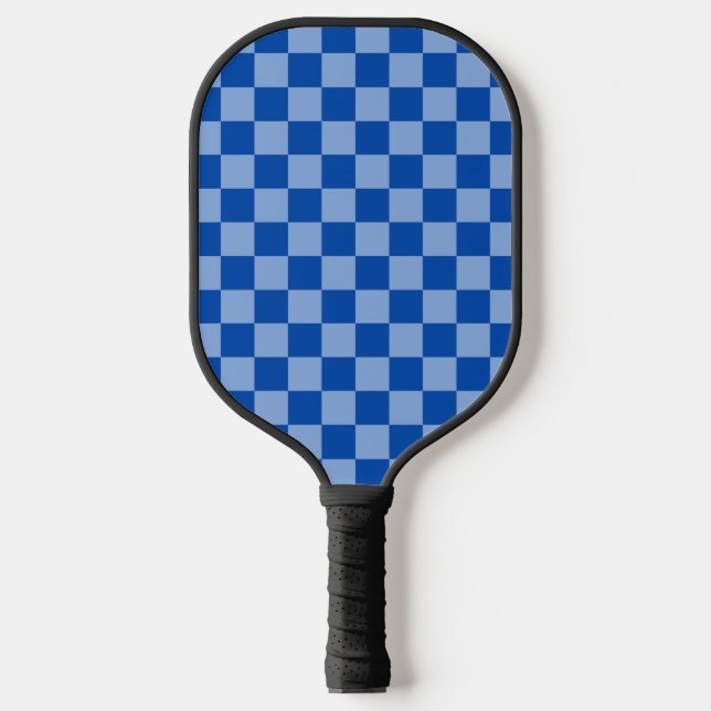 Cobalt Blue Checkerboard Pickleball Paddle (Front)