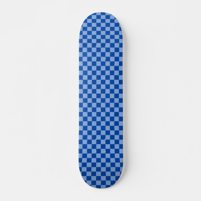 Cobalt Blue Checkerboard Skateboard (Front)