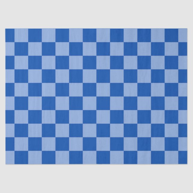 Cobalt Blue Checkerboard Tissue Paper (Front)