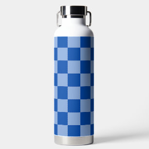 Cobalt Blue Checkerboard Water Bottle