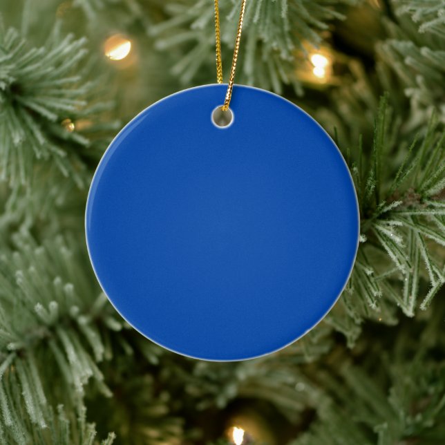 Cobalt Blue Circle Ceramic Ornament (Tree)