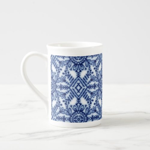 Cobalt Blue Classic Blue and White Pattern Bone China Mug