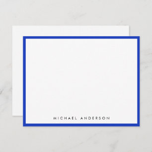 Cobalt Blue Classic Border Correspondence    Note Card