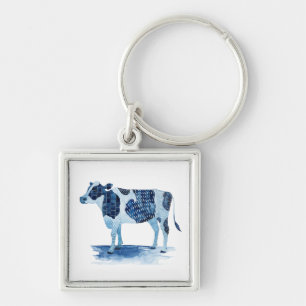 Cobalt Blue Farm Animals - Cow Keychain