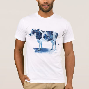 Cobalt Blue Farm Animals - Cow T-Shirt
