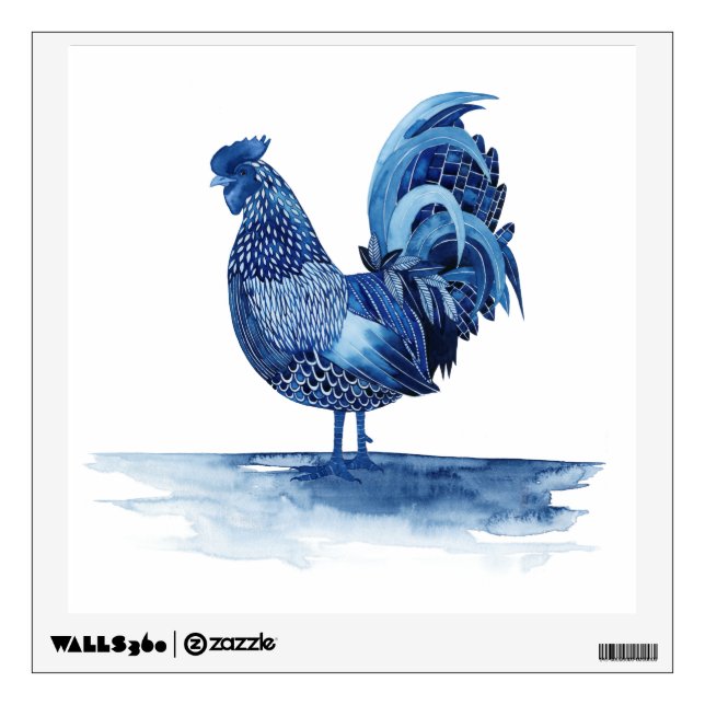 Cobalt Blue Farm Animals - Rooster Wall Decal (Front)