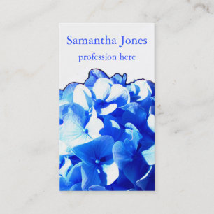 Cobalt blue floral elegant blue hydrangeas business card