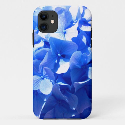 Cobalt blue floral elegant blue hydrangeas  iPhone 11 case