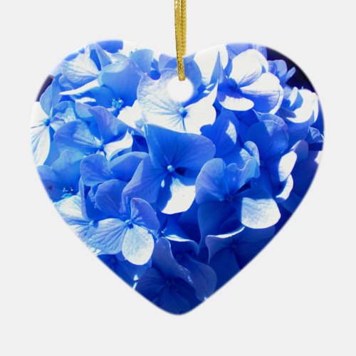 Cobalt blue floral elegant blue hydrangeas  ceramic ornament