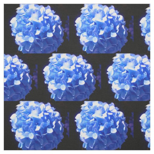 Cobalt blue floral elegant blue hydrangeas  fabric