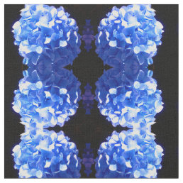 Cobalt blue floral elegant blue hydrangeas  fabric