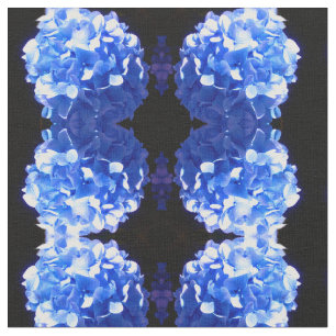 Cobalt blue floral elegant blue hydrangeas fabric