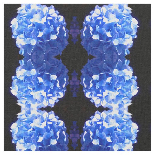 Cobalt blue floral elegant blue hydrangeas  fabric