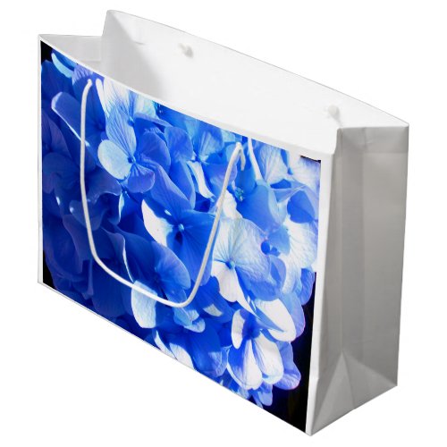 Cobalt blue floral elegant blue hydrangeas  large gift bag