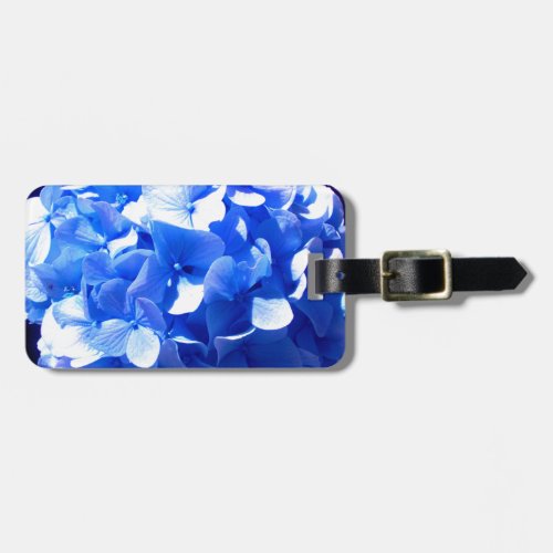 Cobalt blue floral elegant blue hydrangeas  luggage tag