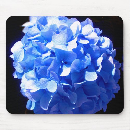 Cobalt blue floral elegant blue hydrangeas  mouse pad