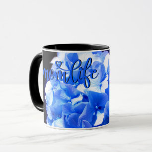 Cobalt blue floral elegant blue hydrangeas mug