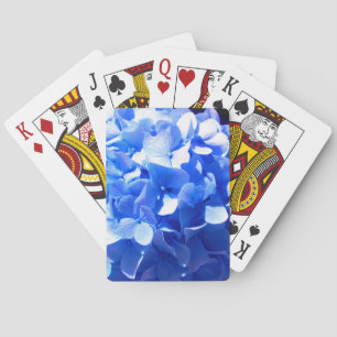 Cobalt blue floral elegant blue hydrangeas  poker cards