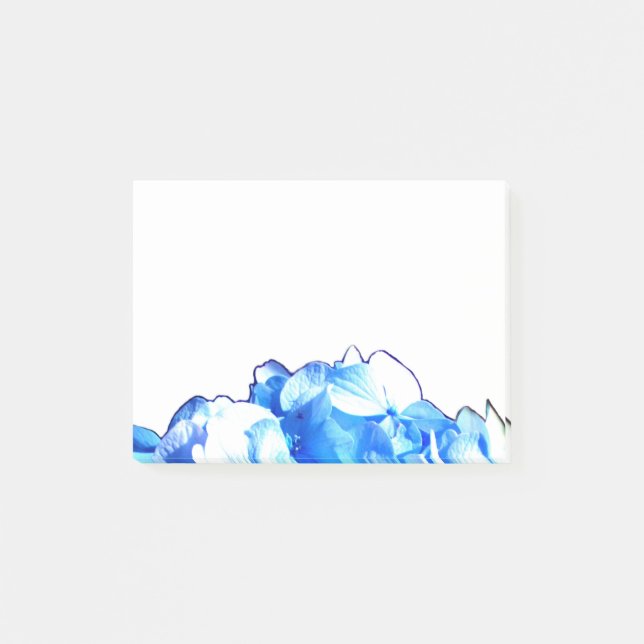 Cobalt blue floral elegant blue hydrangeas  post-it notes (Front)