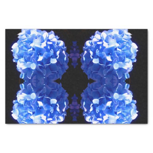 Cobalt blue floral elegant blue hydrangeas  tissue paper