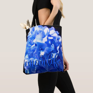 Cobalt blue floral elegant blue hydrangeas tote bag