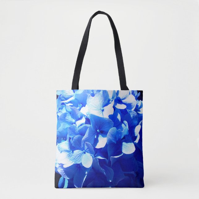 Cobalt blue floral elegant blue hydrangeas  tote bag (Front)
