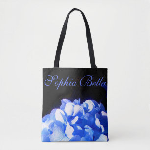 Cobalt blue floral elegant blue hydrangeas  tote bag