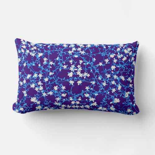 Cobalt Blue Floral Pillow