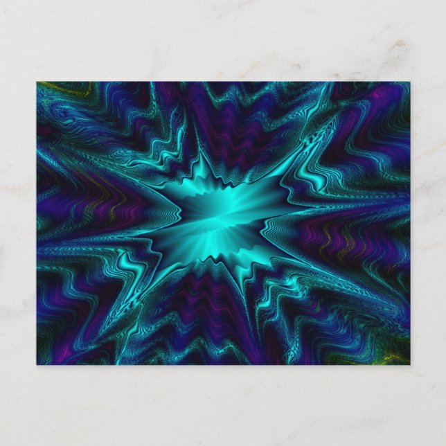 Cobalt Blue Fractal Postcard (Front)