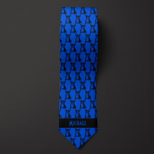 Cobalt Blue French Bulldog Neck Tie