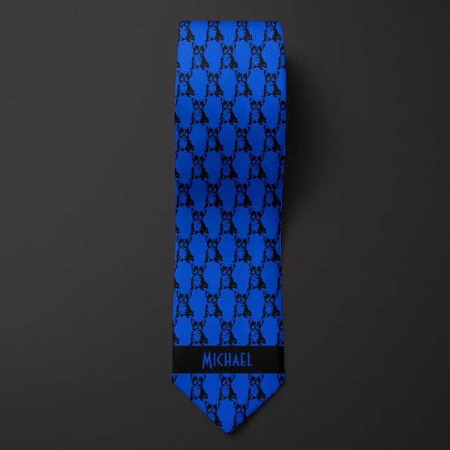 Cobalt Blue French Bulldog Neck Tie (Creator Uploaded)