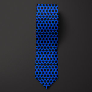 Cobalt Blue Futbol Soccer Ball Pattern Neck Tie