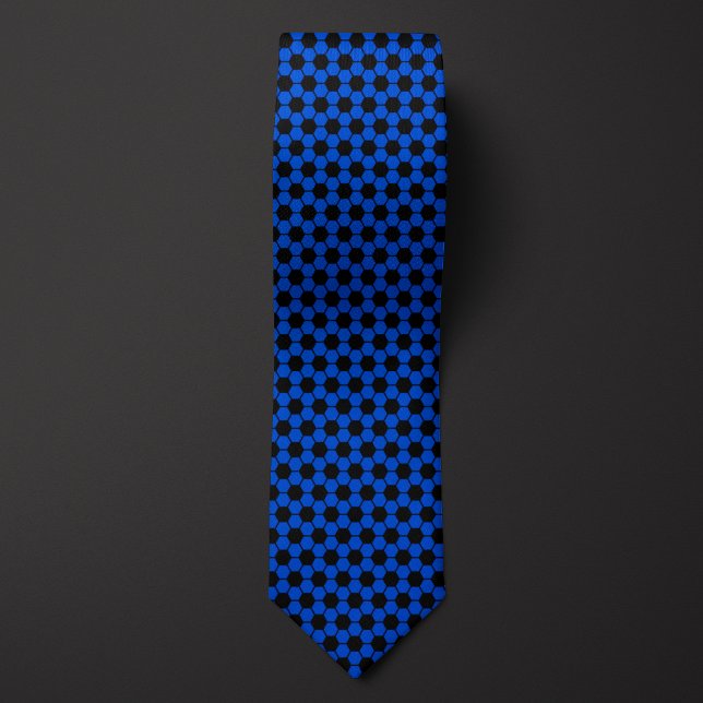 Cobalt Blue Futbol Soccer Ball Pattern Neck Tie (Creator Uploaded)