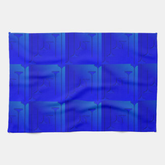 Cobalt Blue Geometric Design Towel