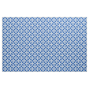Cobalt Blue Geometric Pattern Fabric