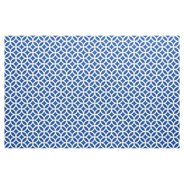 Cobalt Blue Geometric Pattern Fabric (Yard)