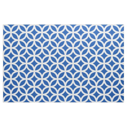 Cobalt Blue Geometric Pattern Fabric