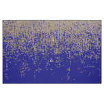 Cobalt Blue Gold Glitter Ombre Gradient Fabric