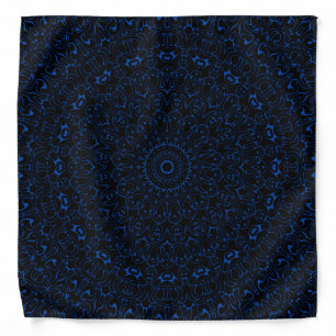 Cobalt Blue Mandala with Intricate Symmetry Bandana