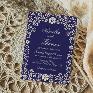 Cobalt Blue Mexican Wedding Invitation