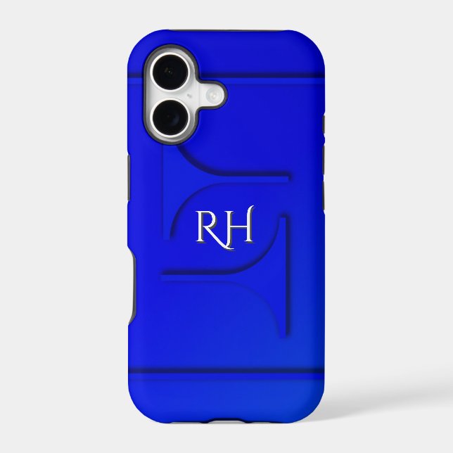 Cobalt Blue Monogram Iphone Case (Back)