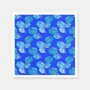 Cobalt Blue Monstera Breeze Napkins