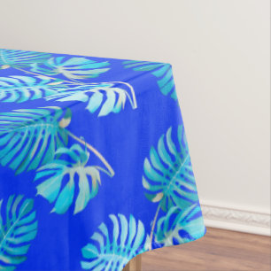 Cobalt Blue Monstera Breeze Tablecloth