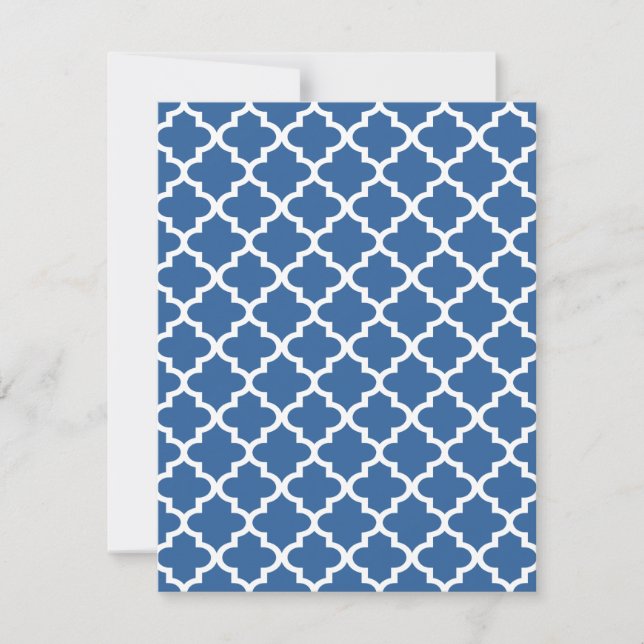 Cobalt Blue Moroccan Tile Trellis Invitation (Front)