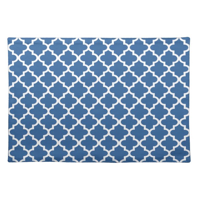 Cobalt Blue Moroccan Tile Trellis Placemat (Front)