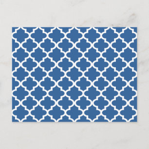 Cobalt Blue Moroccan Tile Trellis Postcard