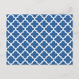 Cobalt Blue Moroccan Tile Trellis Postcard