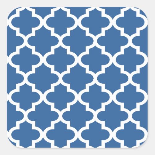 Cobalt Blue Moroccan Tile Trellis Square Sticker