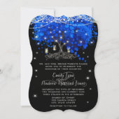 Cobalt Blue Opulence Heart Leaf Tree Wedding Invitation (Front)