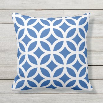 Cobalt Blue Outdoor Pillows Geometric Pattern by Richard__Stone at Zazzle